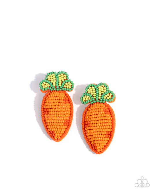Carefree Carrot - Orange Post Earring - Paparazzi - Dare2bdazzlin N Jewelry