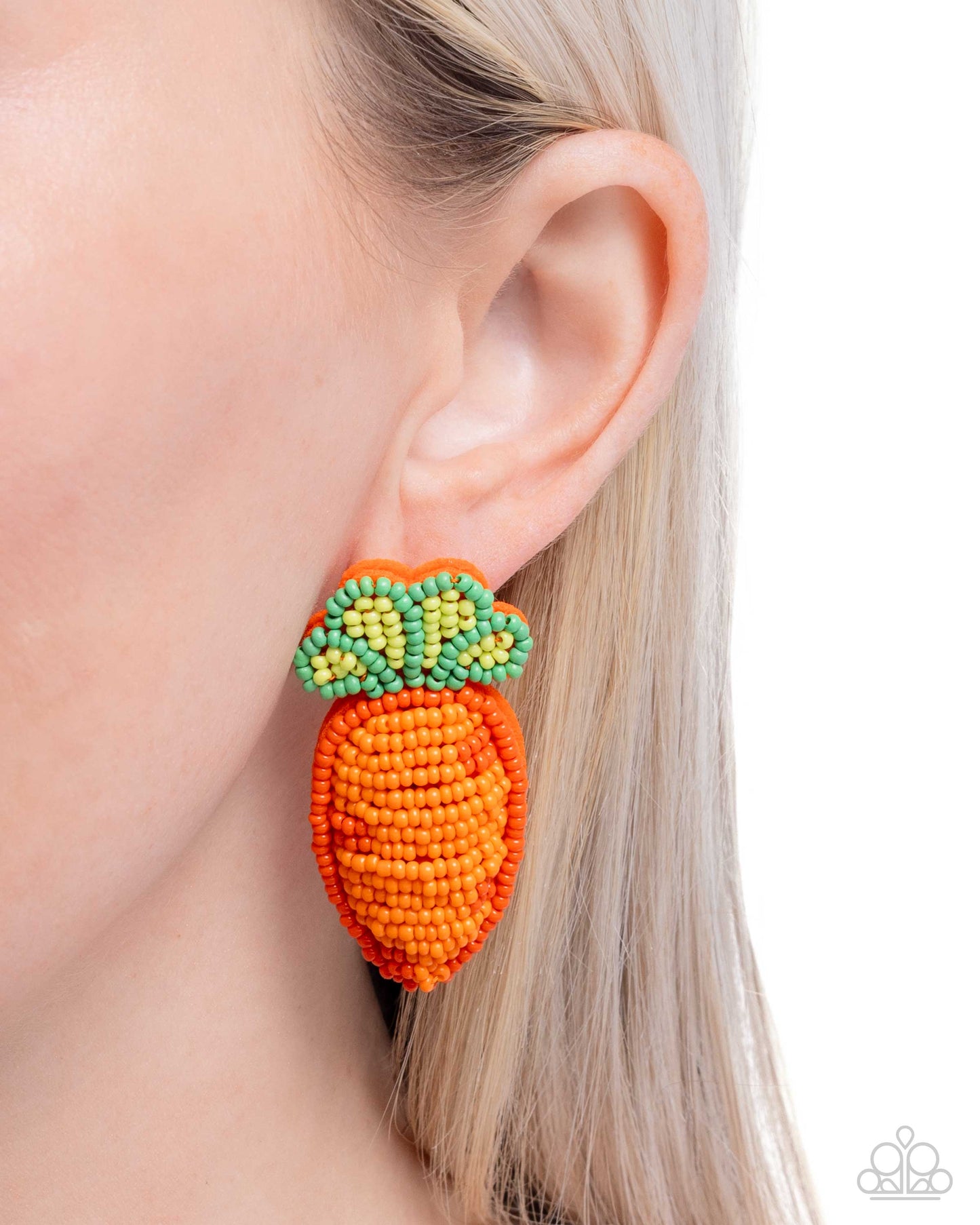 Carefree Carrot - Orange Post Earring - Paparazzi - Dare2bdazzlin N Jewelry