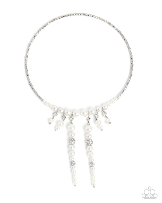 Darling Decade - White Necklace - Paparazzi - Dare2bdazzlin N Jewelry