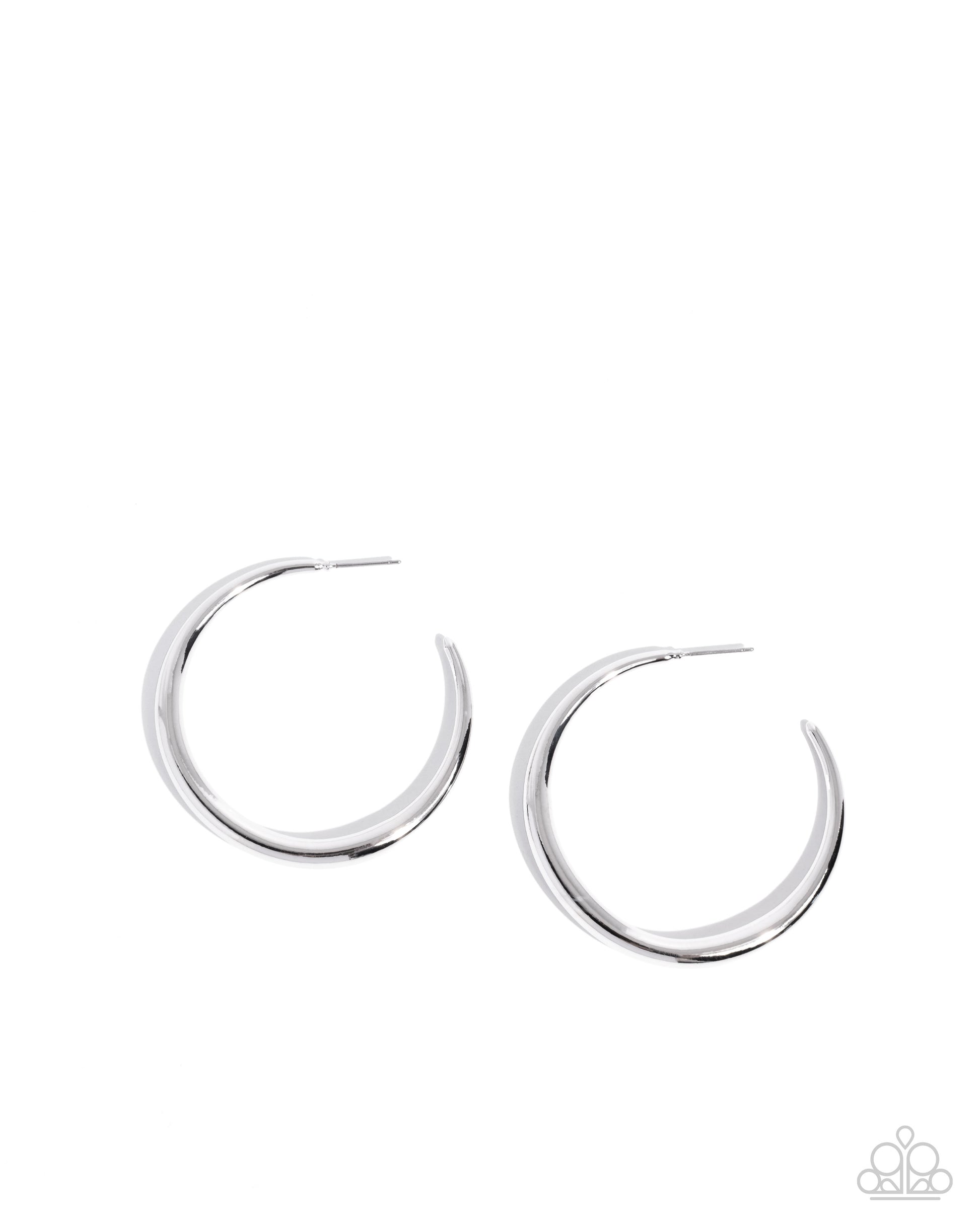 Sleek Selvage - Silver Hoop Earring - Paparazzi - Dare2bdazzlin N Jewelry