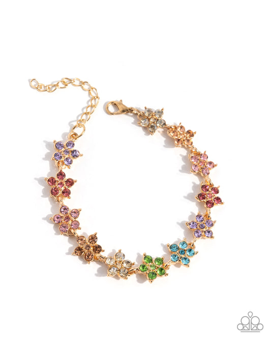 Floral Flatland - Multi Bracelet - Paparazzi - Dare2bdazzlin N Jewelry