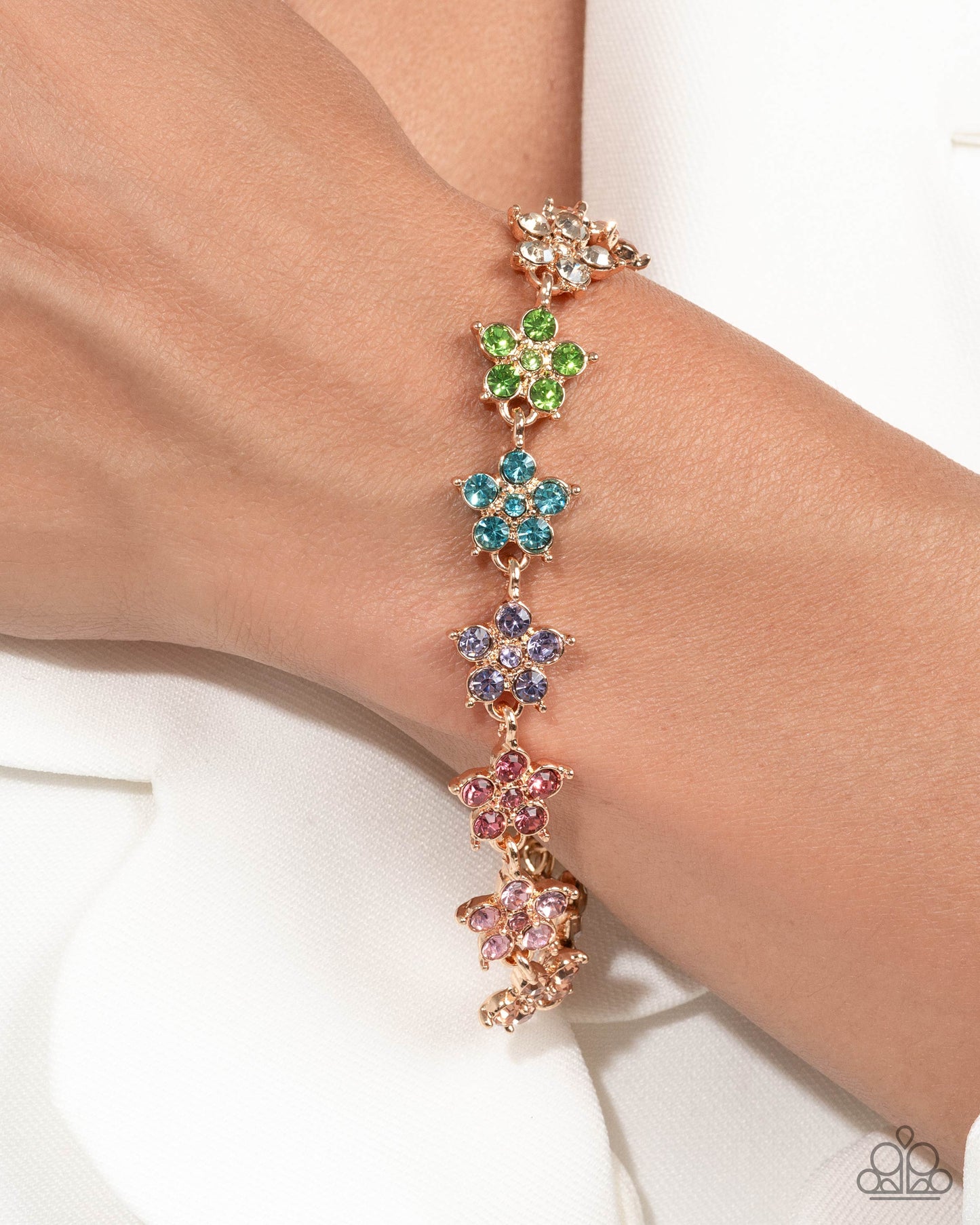 Floral Flatland - Multi Bracelet - Paparazzi - Dare2bdazzlin N Jewelry