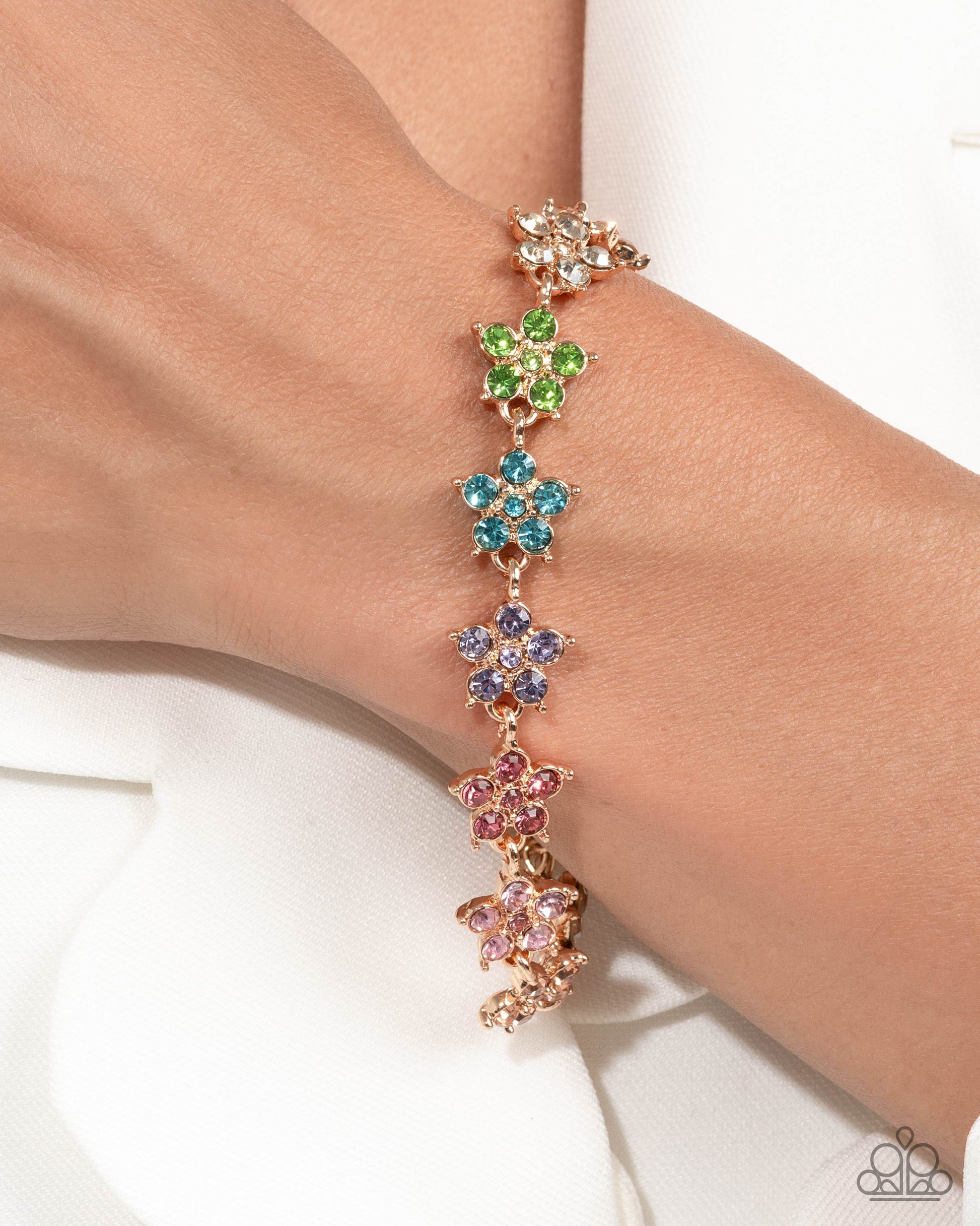 Floral Flatland - Multi Bracelet - Paparazzi - Dare2bdazzlin N Jewelry