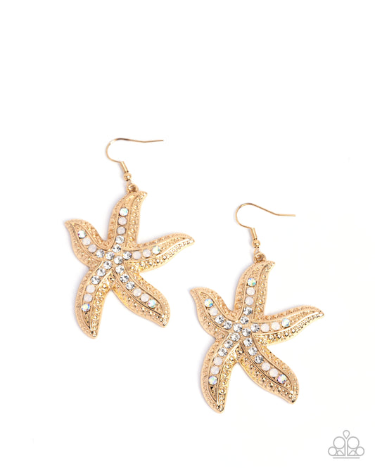 Seize the Starfish - Gold Earring - Paparazzi - Dare2bdazzlin N Jewelry