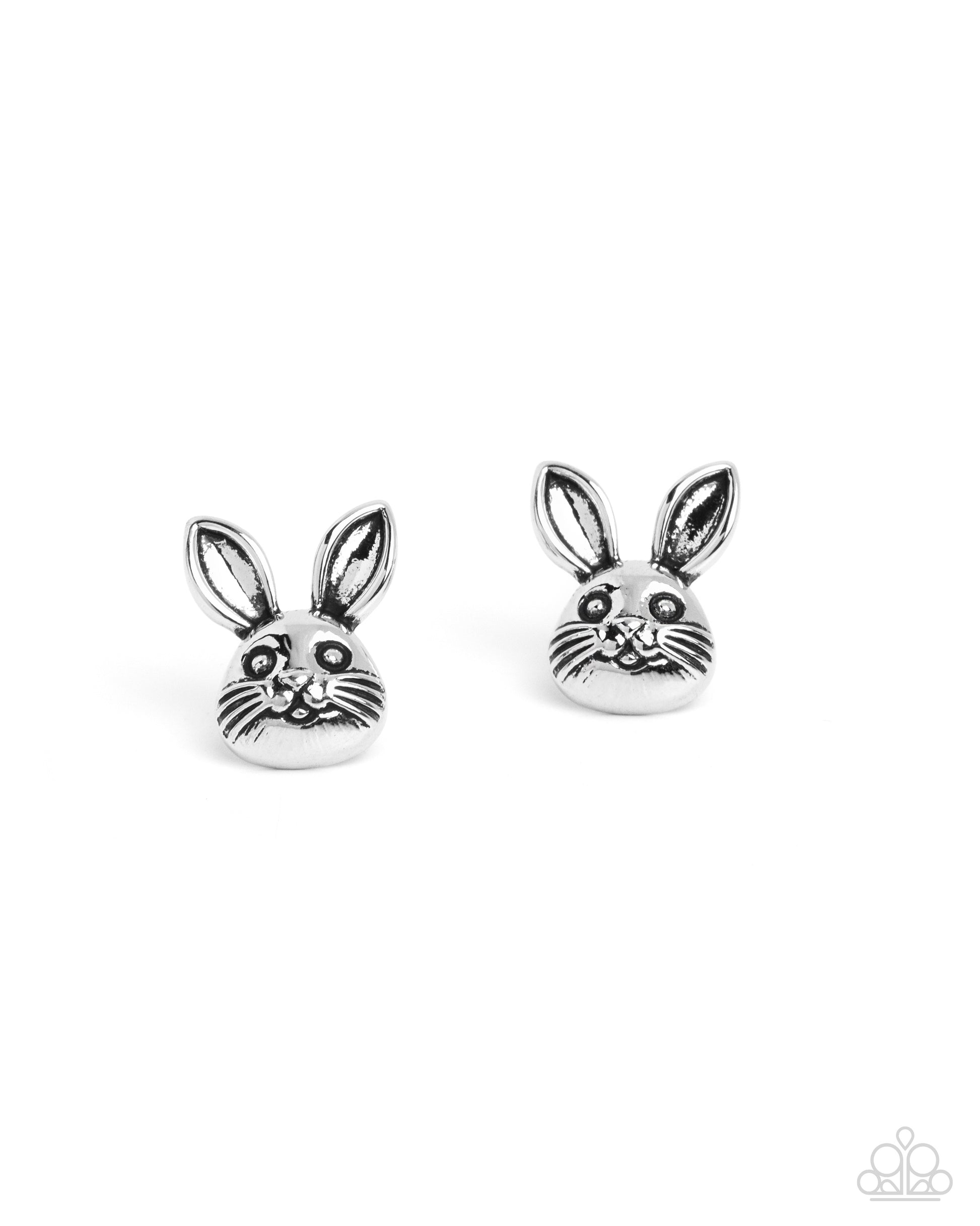Bodacious Bunny - Silver Post Earring - Paparazzi - Dare2bdazzlin N Jewelry