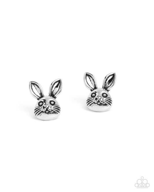 Bodacious Bunny - Silver Post Earring - Paparazzi - Dare2bdazzlin N Jewelry