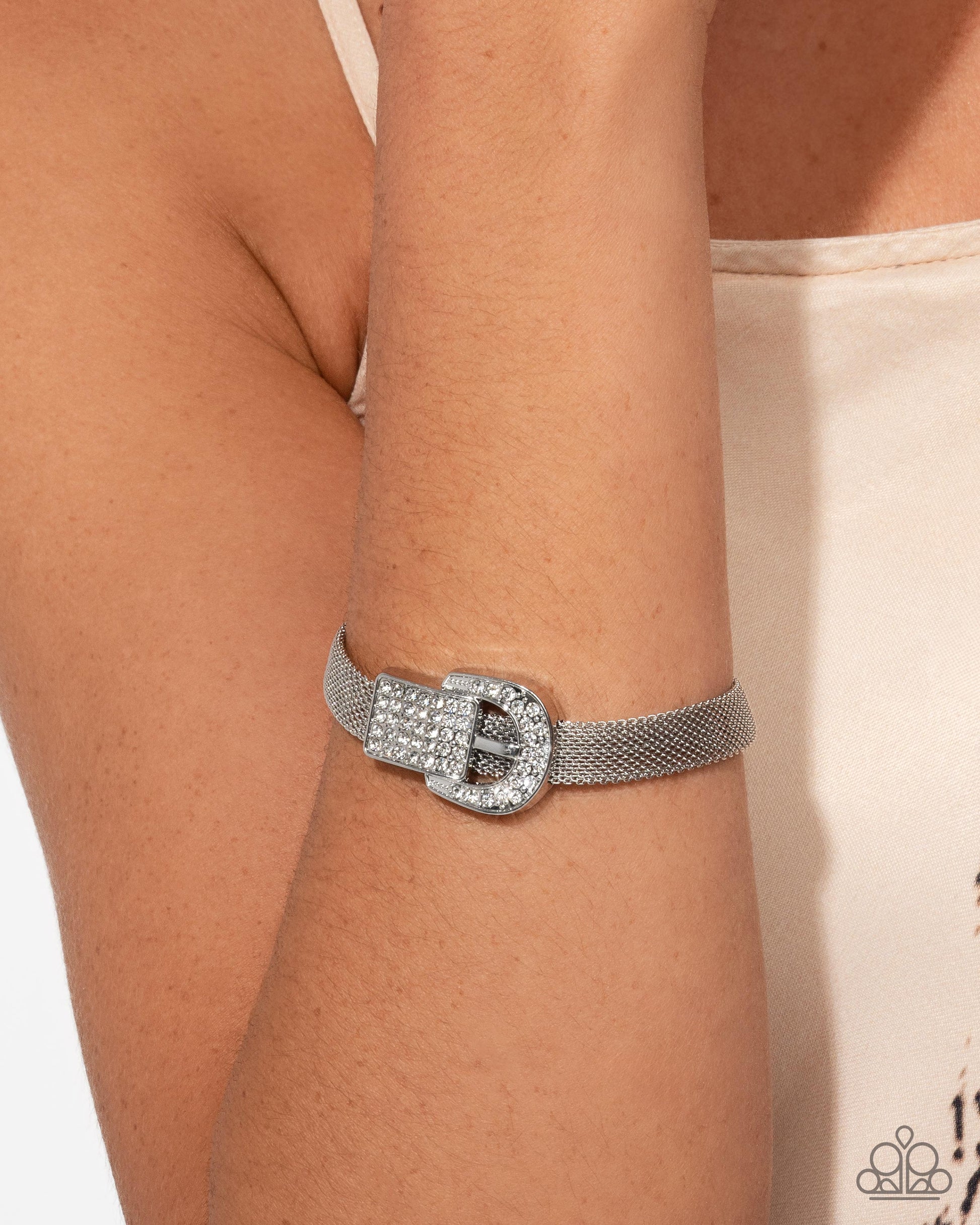 Boldly Buckled - White Bracelet - Paparazzi - Dare2bdazzlin N Jewelry