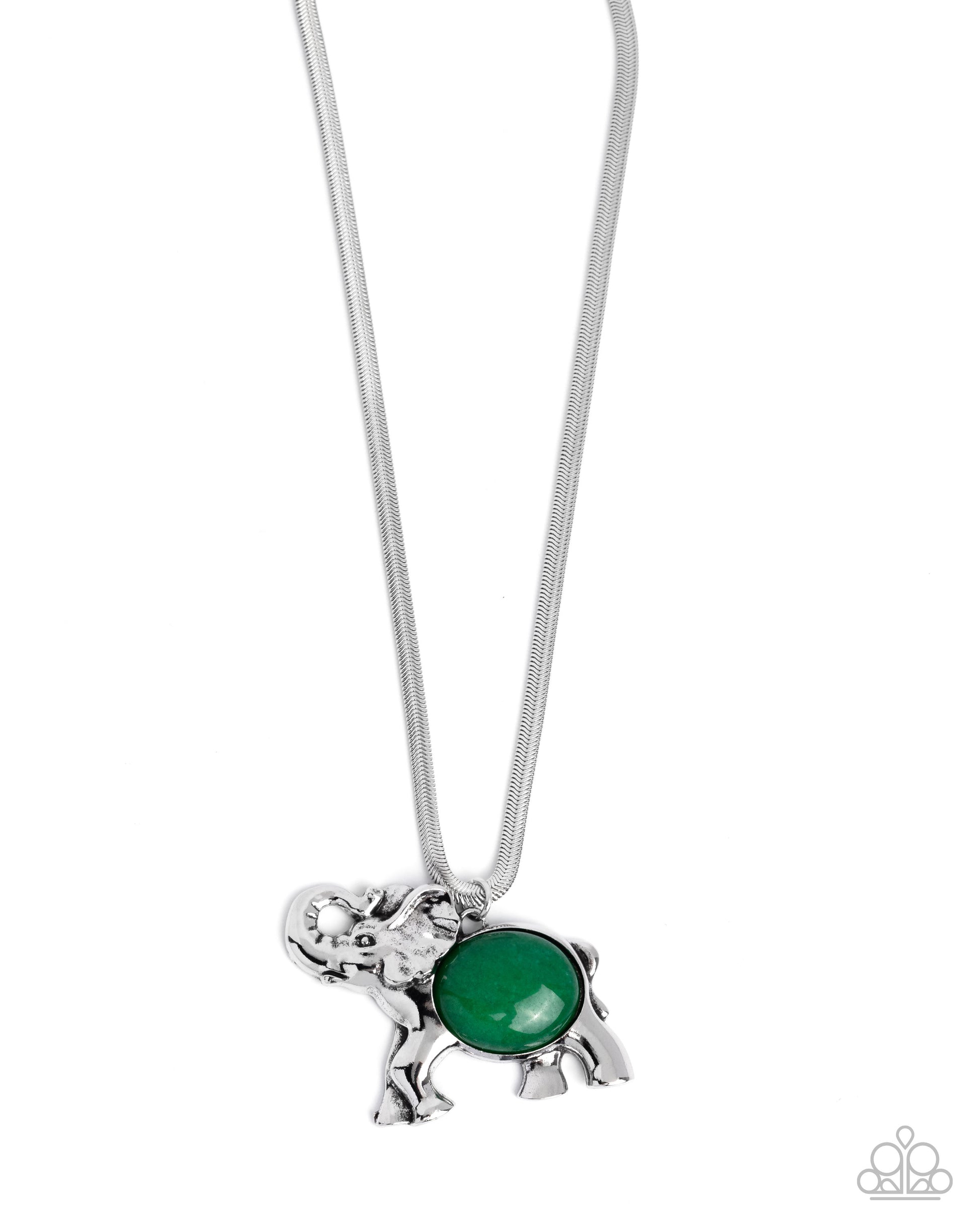 Empathetic Elephant - Green Necklace - Paparazzi - Dare2bdazzlin N Jewelry
