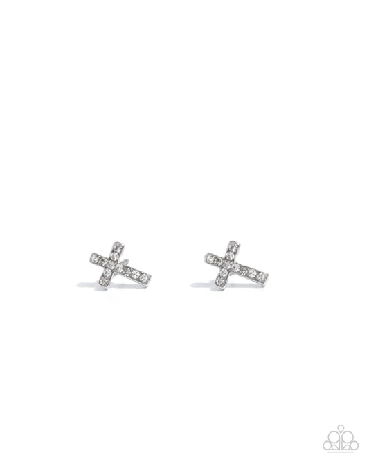Sacred Shimmer - White Post Earring - Paparazzi - Dare2bdazzlin N Jewelry
