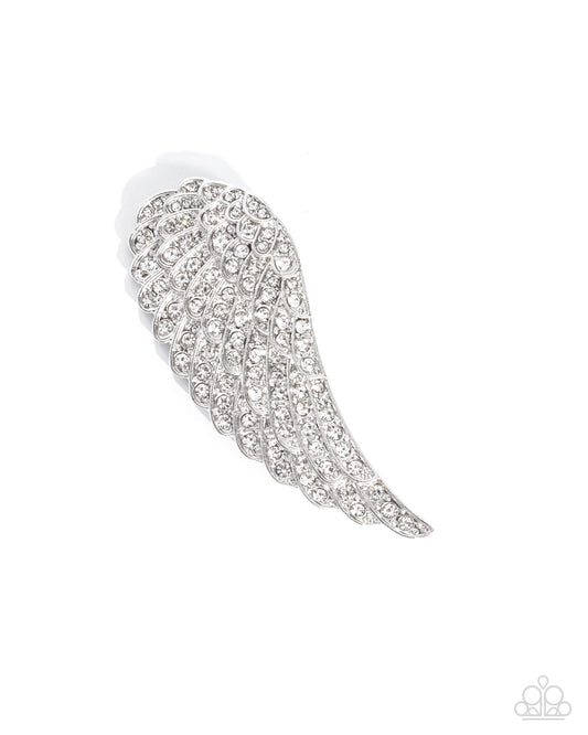 Angelic Affection - White Brooch - Paparazzi - Dare2bdazzlin N Jewelry