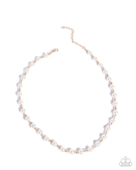 Pearl Premiere - Gold Necklace - Paparazzi - Dare2bdazzlin N Jewelry