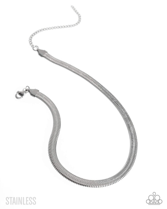 Herringbone Haute - Silver Choker - Paparazzi - Dare2bdazzlin N Jewelry