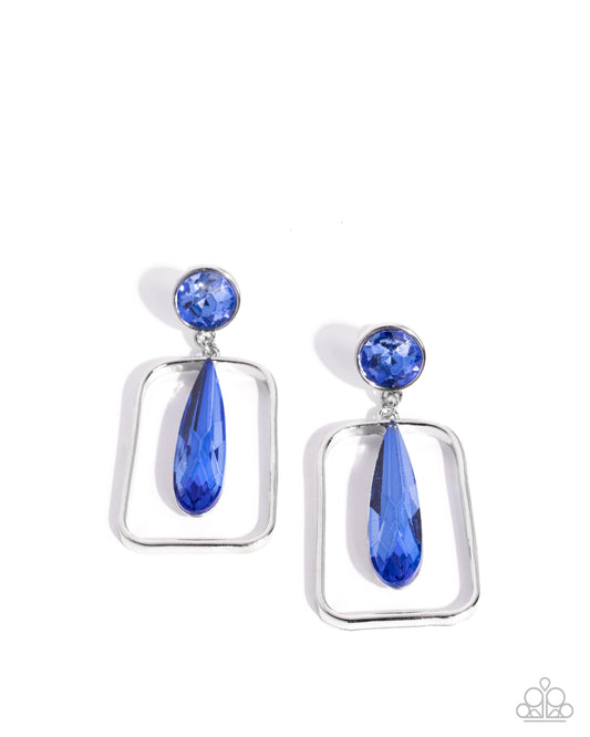Future Framing - Blue Post Earring - Paparazzi - Dare2bdazzlin N Jewelry