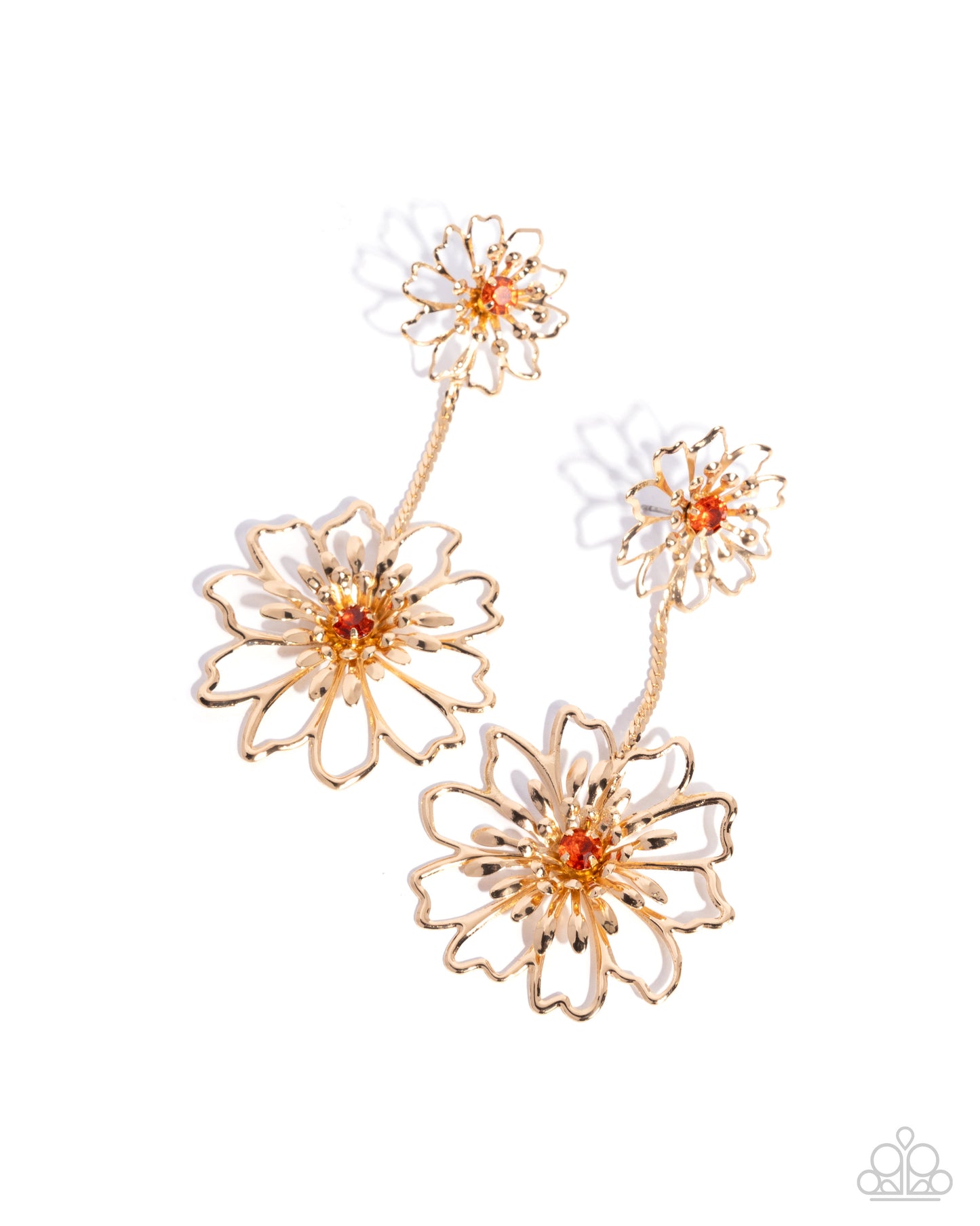 Wiry Whimsy - Orange Post Earring - Paparazzi - Dare2bdazzlin N Jewelry