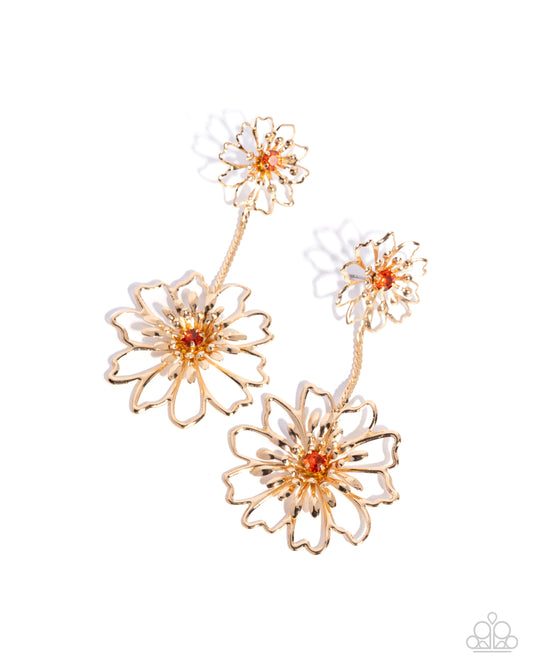 Wiry Whimsy - Orange Post Earring - Paparazzi - Dare2bdazzlin N Jewelry