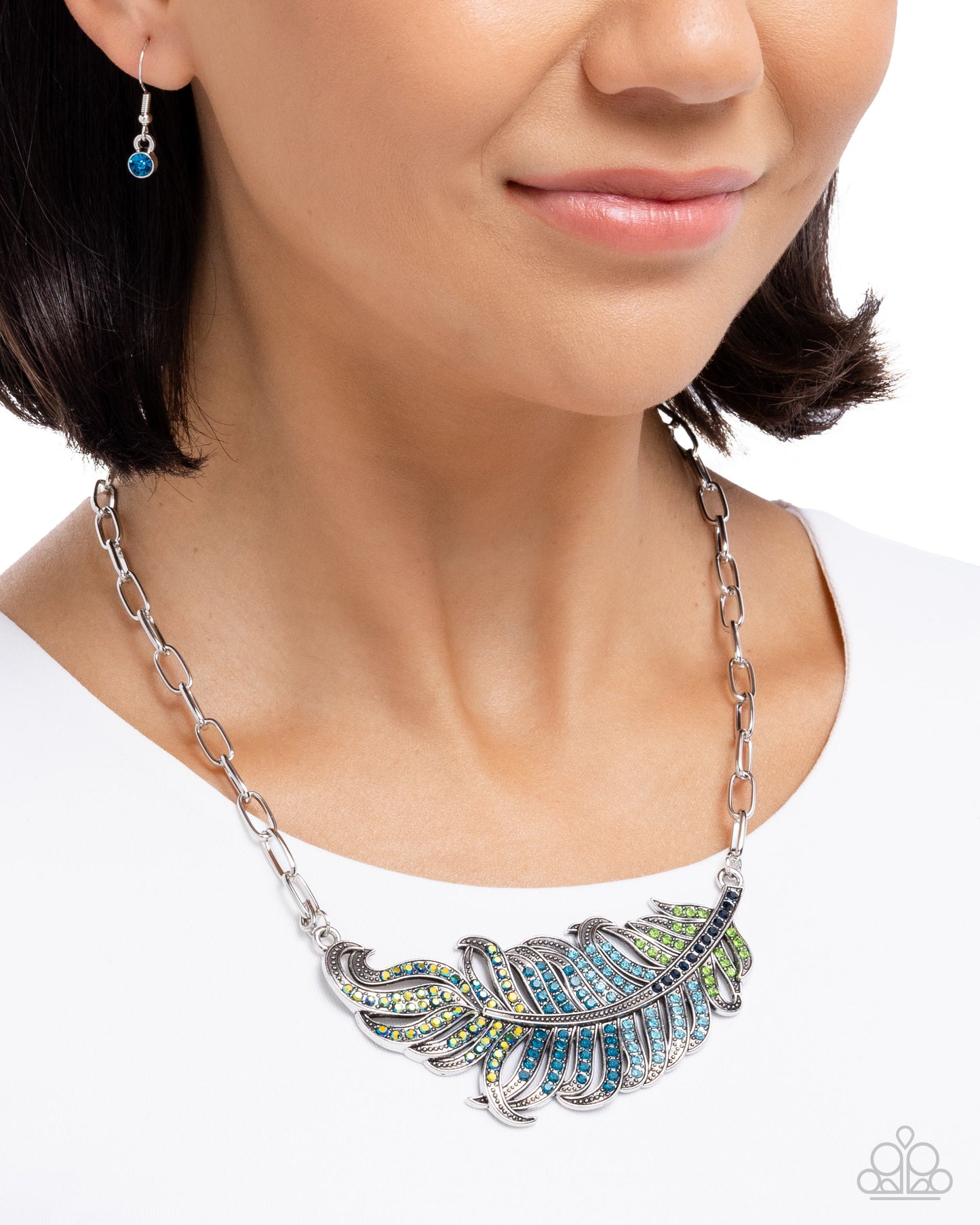 Fancy Feather - Blue Necklace - Paparazzi - Dare2bdazzlin N Jewelry