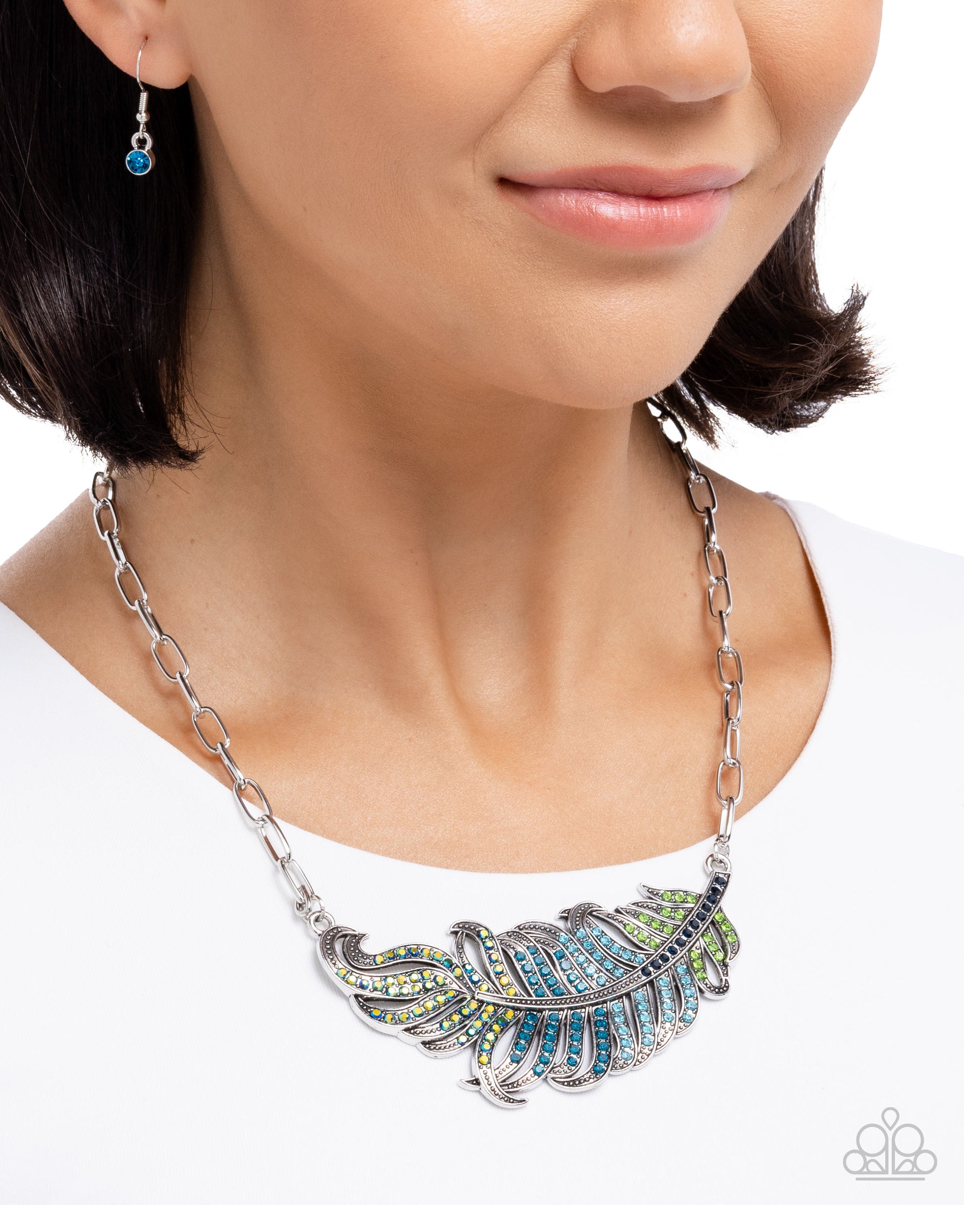 Fancy Feather - Blue Necklace - Paparazzi - Dare2bdazzlin N Jewelry