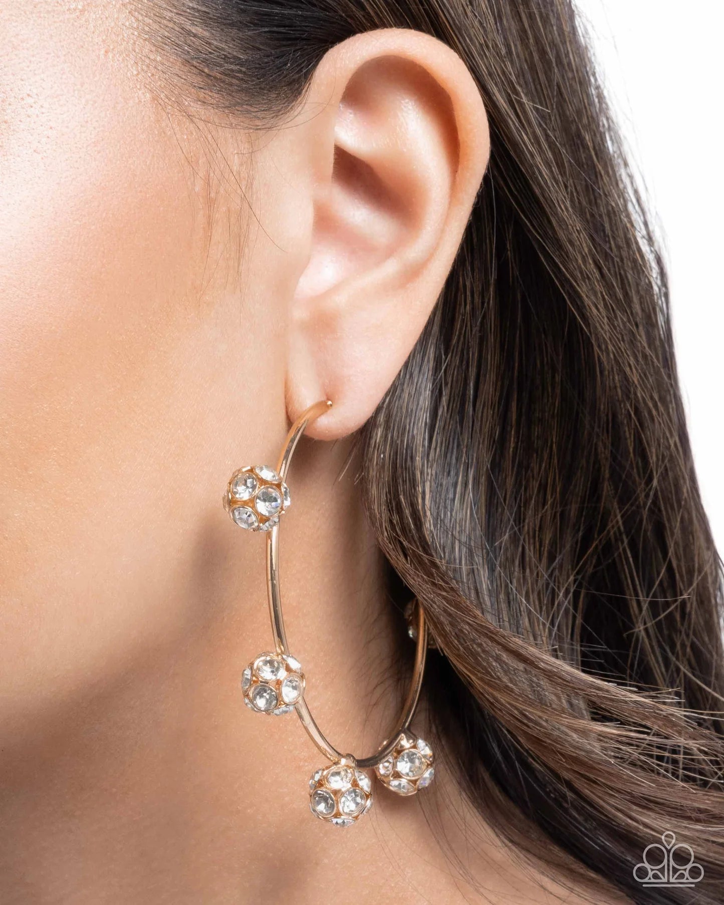 Ornamental Optimism Gold Hoop Earring - Paparazzi - Dare2bdazzlin N Jewelry