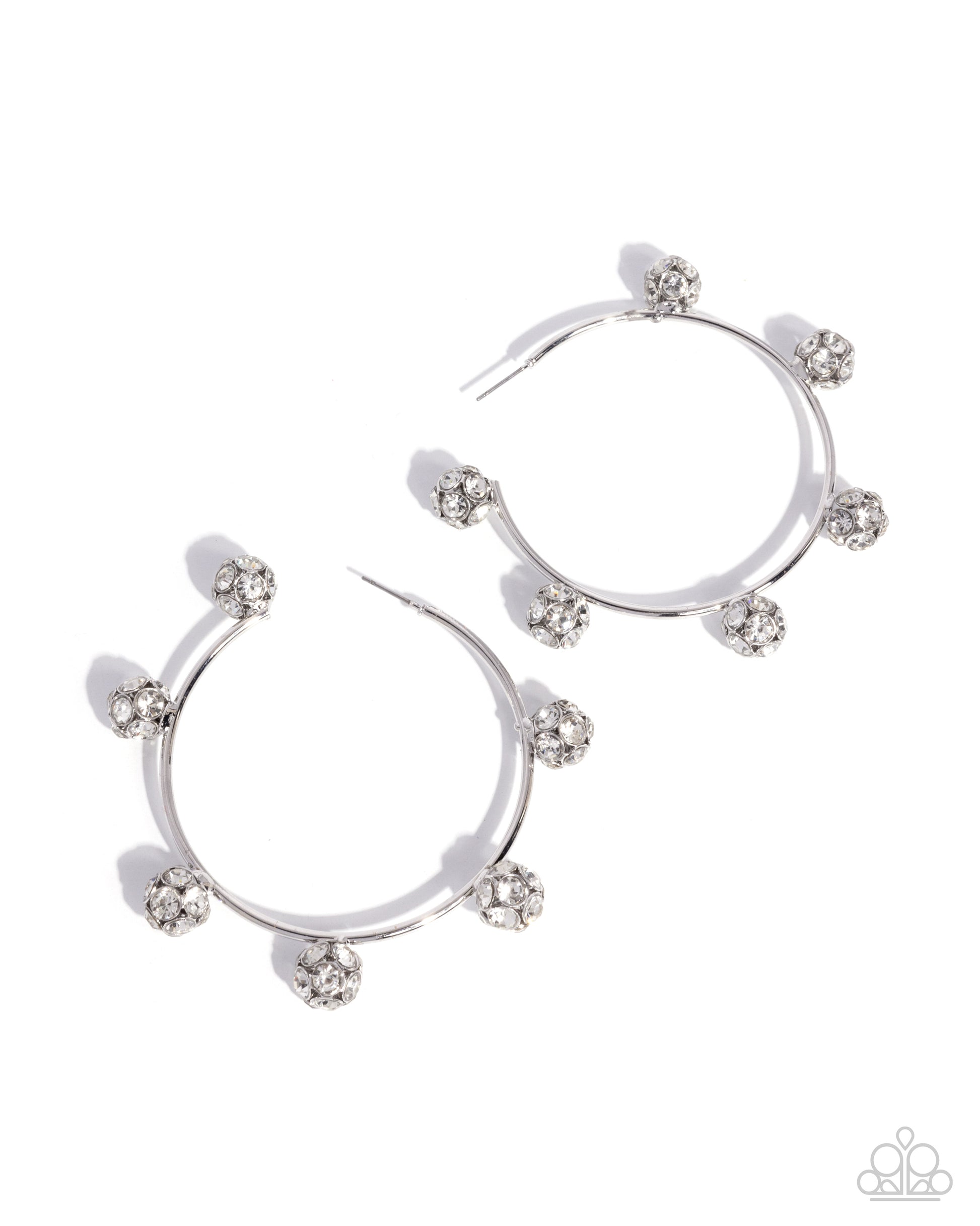 Ornamental Optimism - White Hoop Earring - Paparazzi - Dare2bdazzlin N Jewelry
