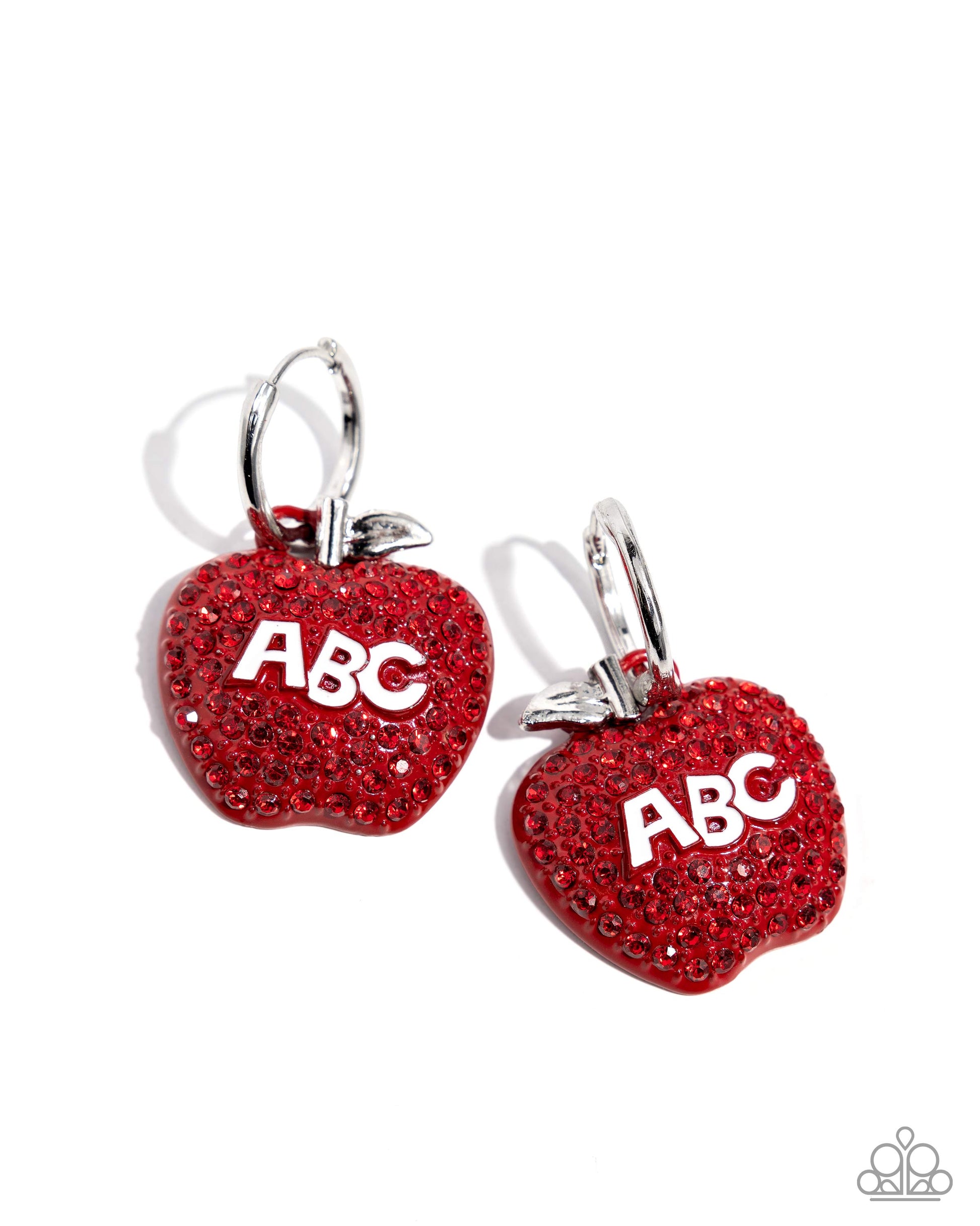 Adorable ABCs - Red Hoop Earring - Paparazzi - Dare2bdazzlin N Jewelry