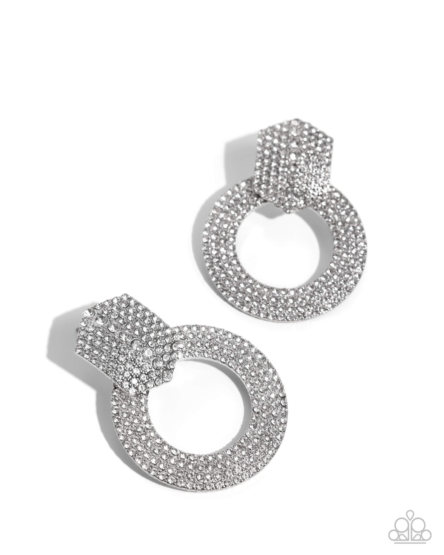 Sparkly Safeguard - White Post Earring - Paparazzi - Dare2bdazzlin N Jewelry