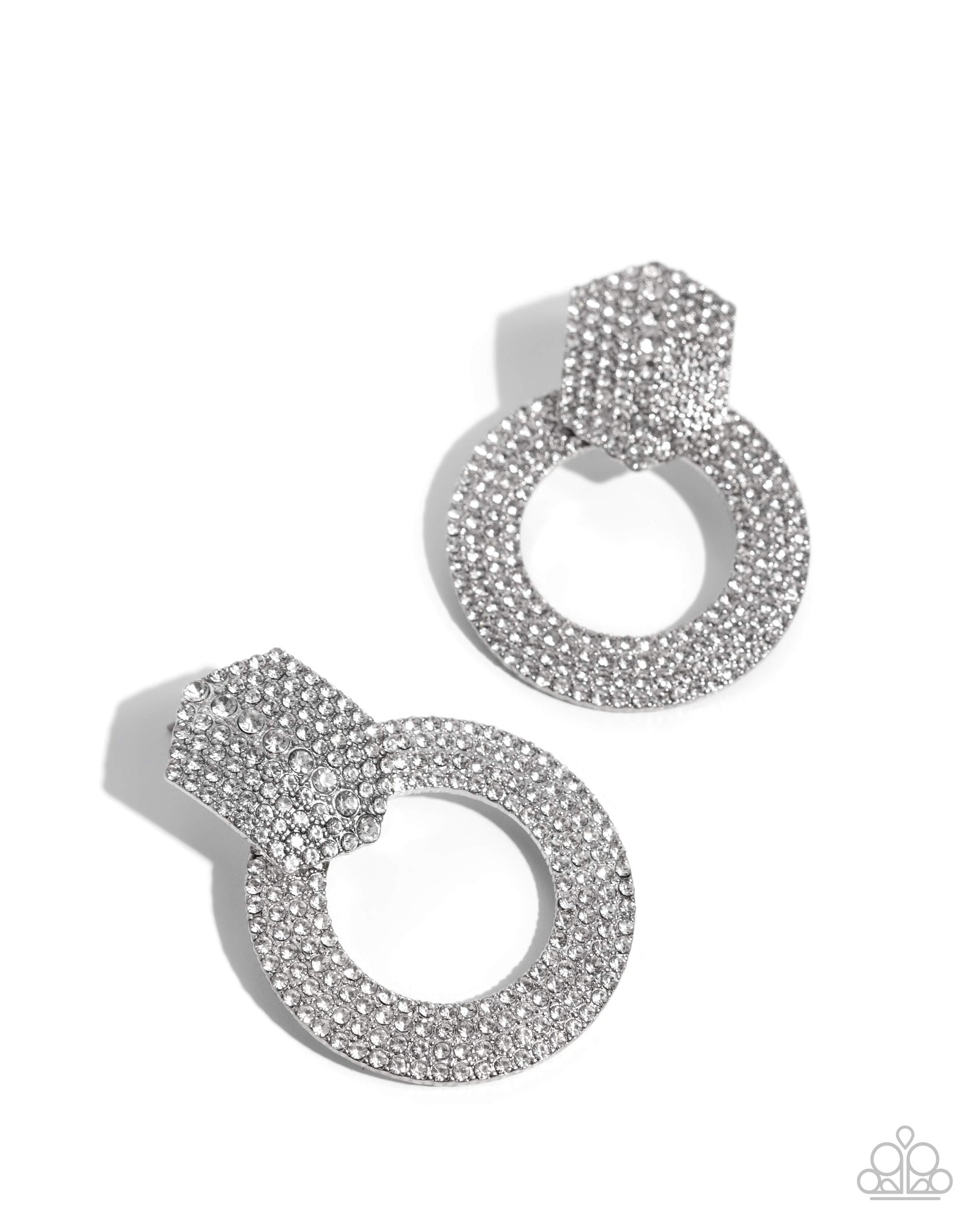 Sparkly Safeguard - White Post Earring - Paparazzi - Dare2bdazzlin N Jewelry