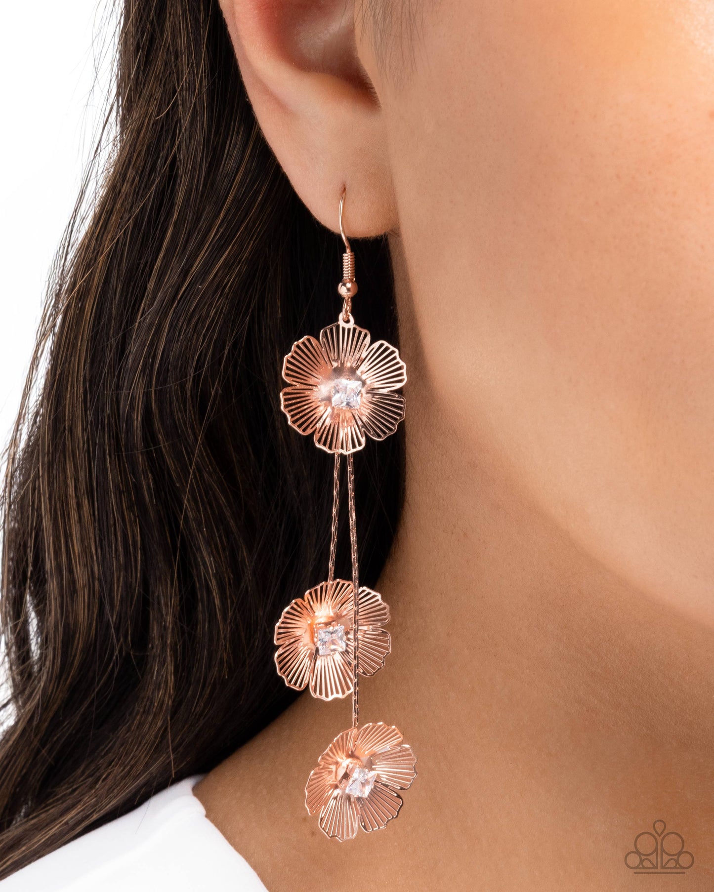Audaciously Aerial - Rose Gold Earring - Paparazzi