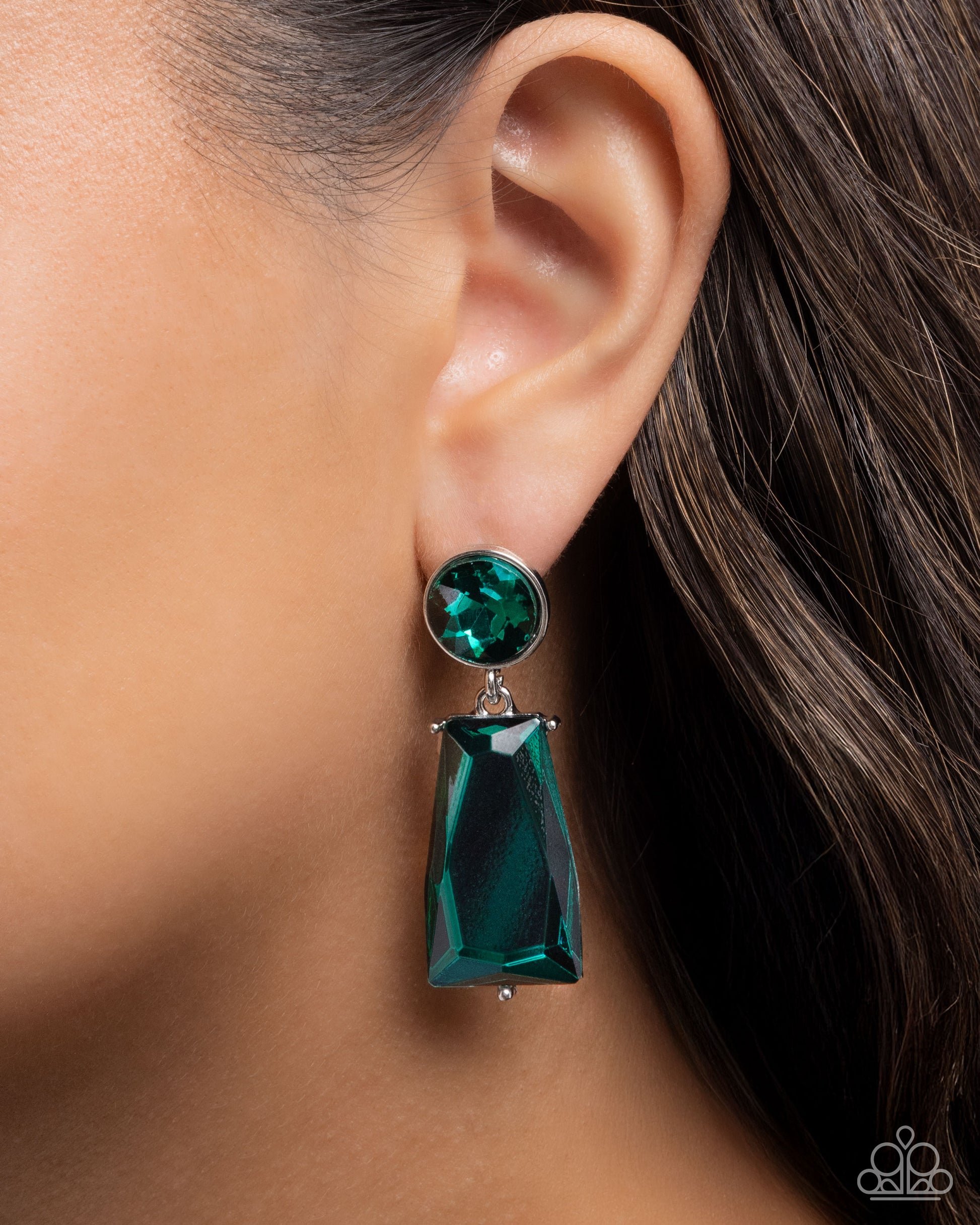 Carefree Character - Green Post Earring - Paparazzi - Dare2bdazzlin N Jewelry