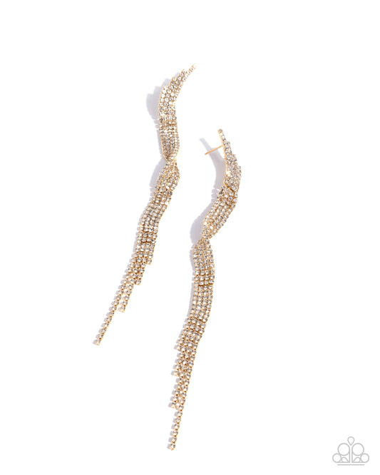 Flashy Following - Gold Post Earring - Paparazzi - Dare2bdazzlin N Jewelry