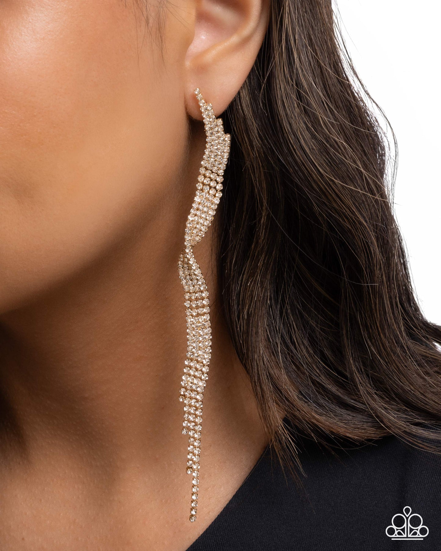 Flashy Following - Gold Post Earring - Paparazzi - Dare2bdazzlin N Jewelry