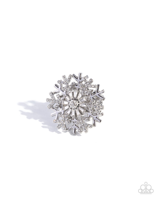 Snowflake Sensation - White Ring - Paparazzi - Dare2bdazzlin N Jewelry