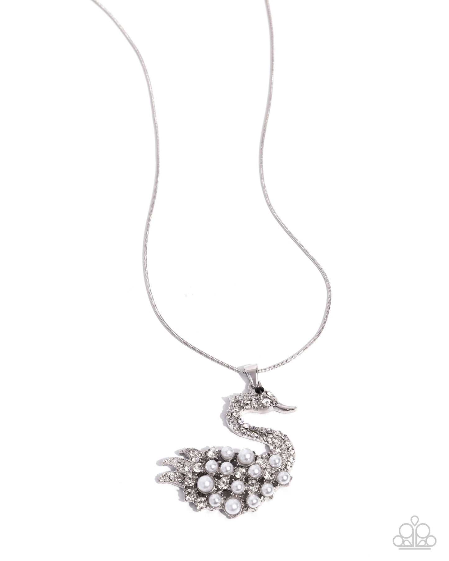 Swan Shimmer - White Necklace - Paparazzi - Dare2bdazzlin N Jewelry