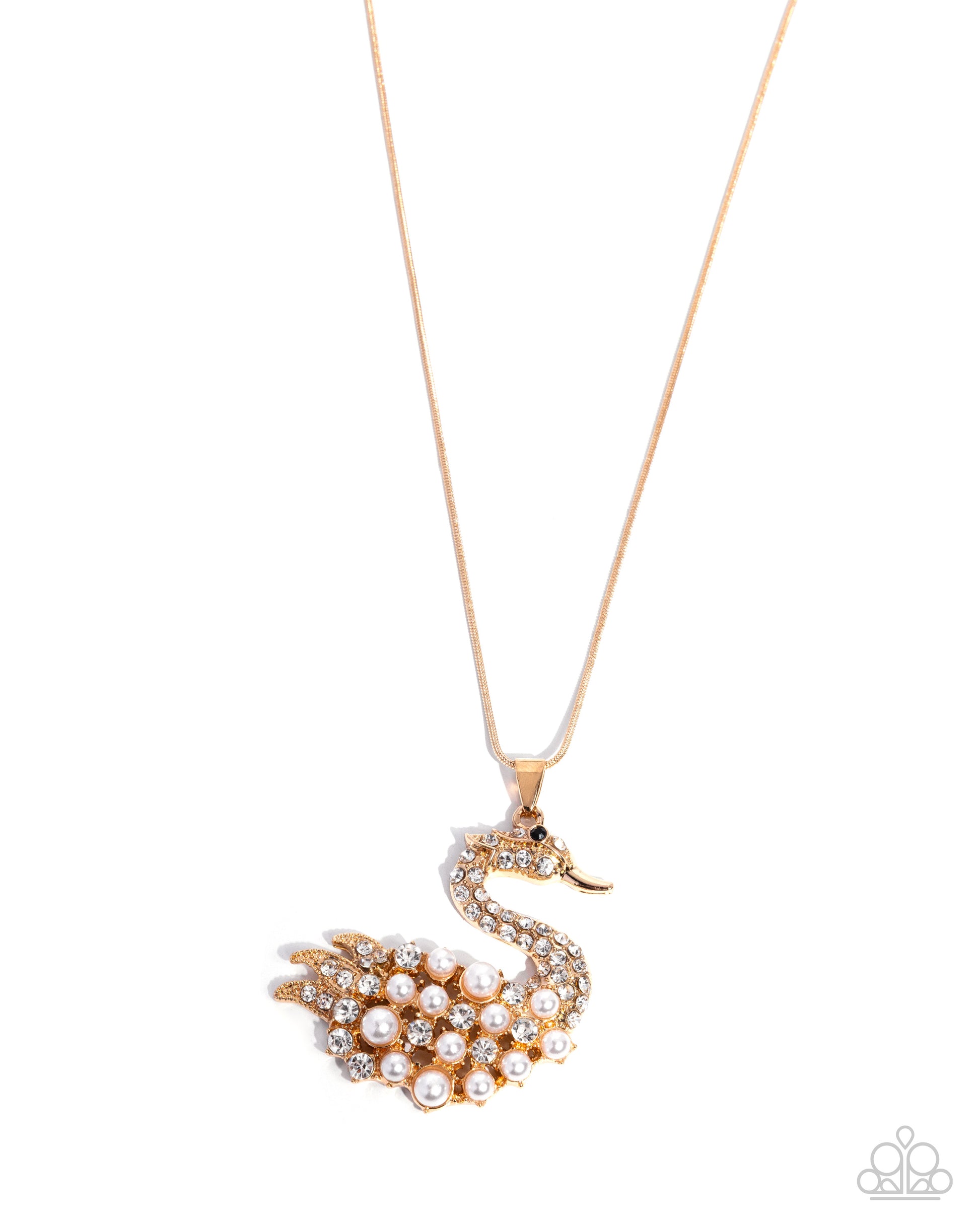 Swan Shimmer - Gold Necklace - Paparazzi - Dare2bdazzlin N Jewelry