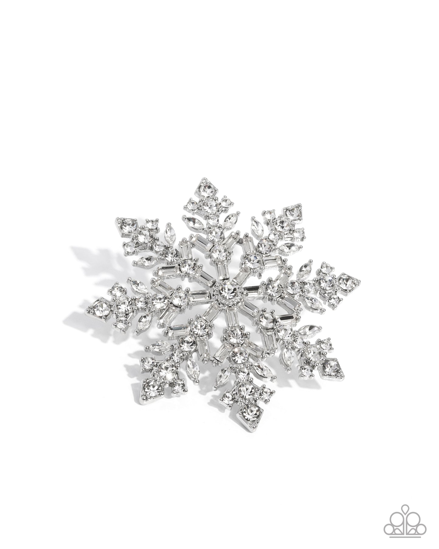 Snowflake Solstice - White Brooch - Paparazzi - Dare2bdazzlin N Jewelry
