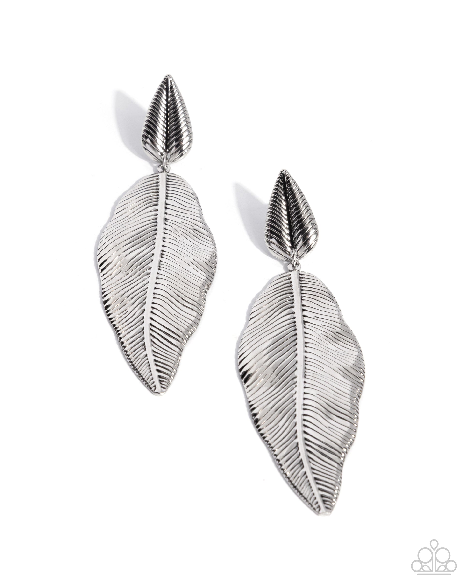 Loamy Leaves - Silver Post Earring - Paparazzi - Dare2bdazzlin N Jewelry