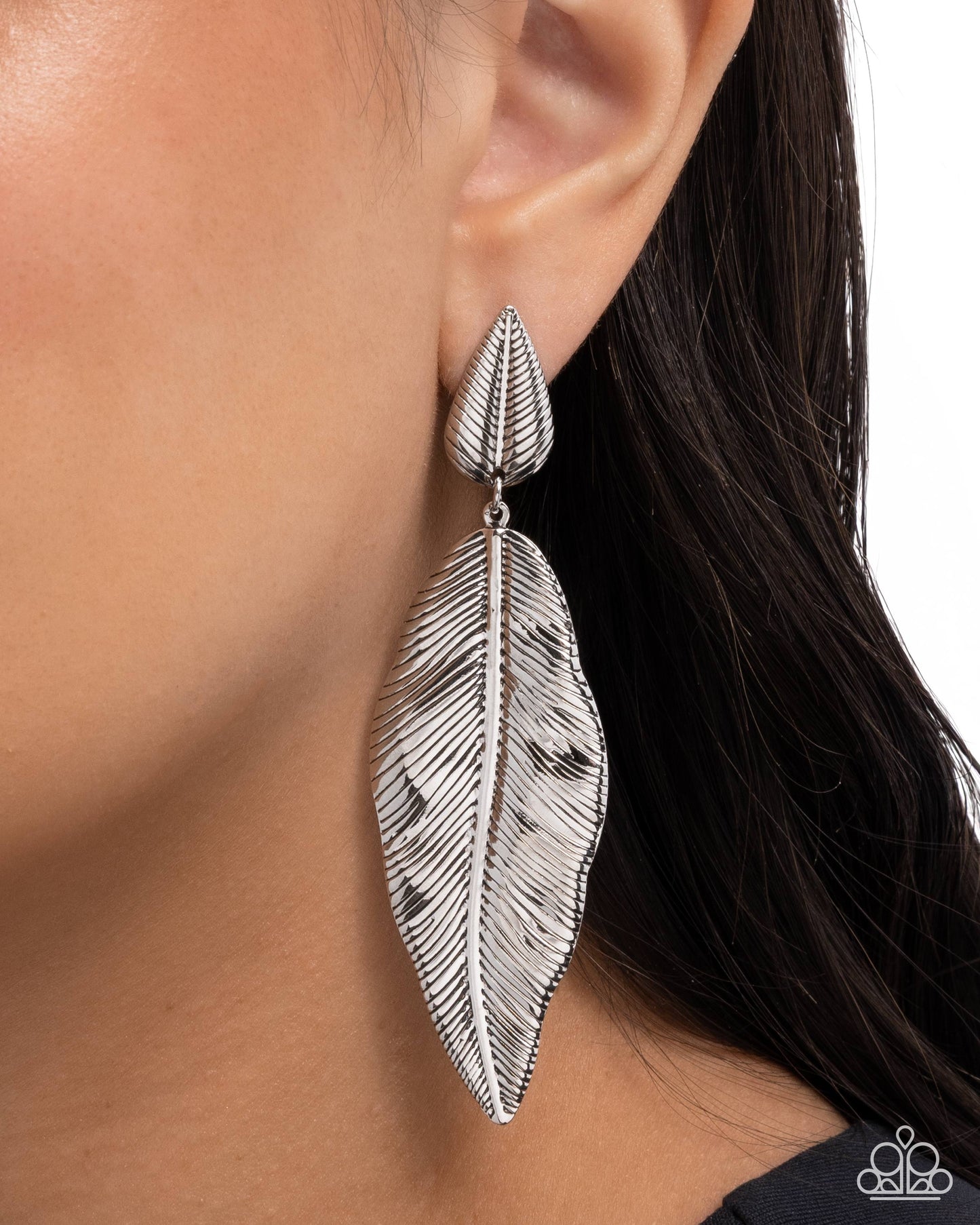 Loamy Leaves - Silver Post Earring - Paparazzi - Dare2bdazzlin N Jewelry