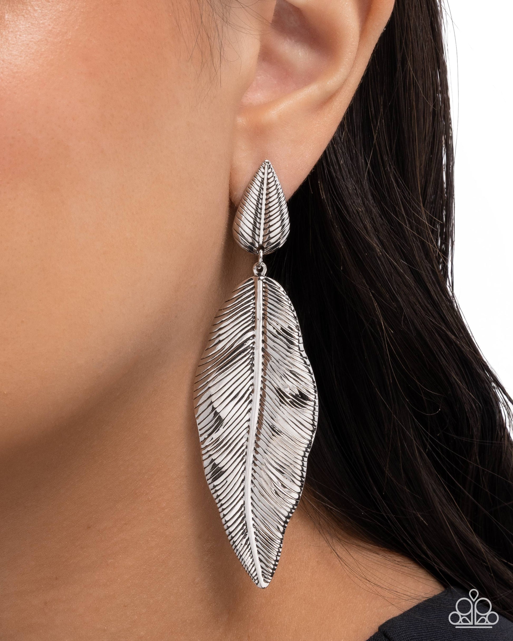 Loamy Leaves - Silver Post Earring - Paparazzi - Dare2bdazzlin N Jewelry