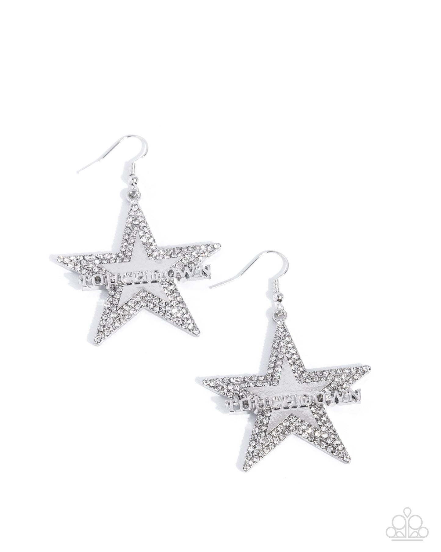 Touchdown Tribute - White Earring - Paparazzi - Dare2bdazzlin N Jewelry