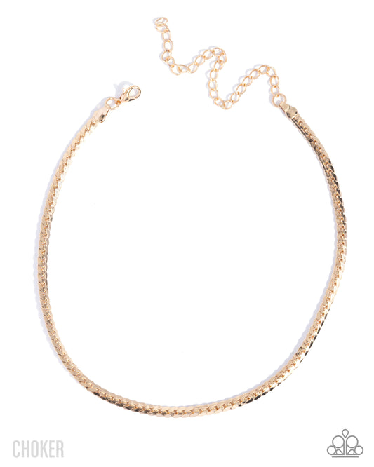 Crowning Challenge - Gold Choker - Paparazzi - Dare2bdazzlin N Jewelry