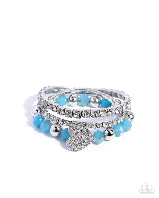 Heartfelt Heiress - Blue Bracelet - Paparazzi - Dare2bdazzlin N Jewelry