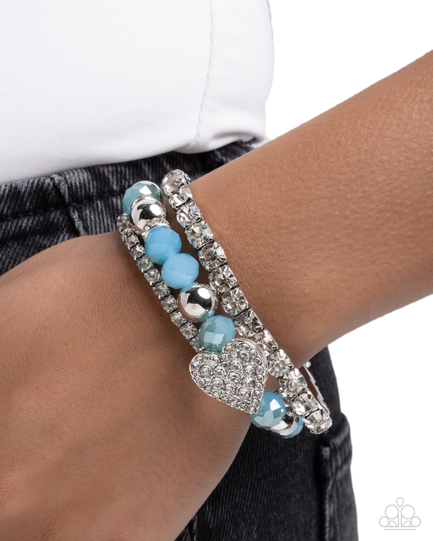 Heartfelt Heiress - Blue Bracelet - Paparazzi - Dare2bdazzlin N Jewelry