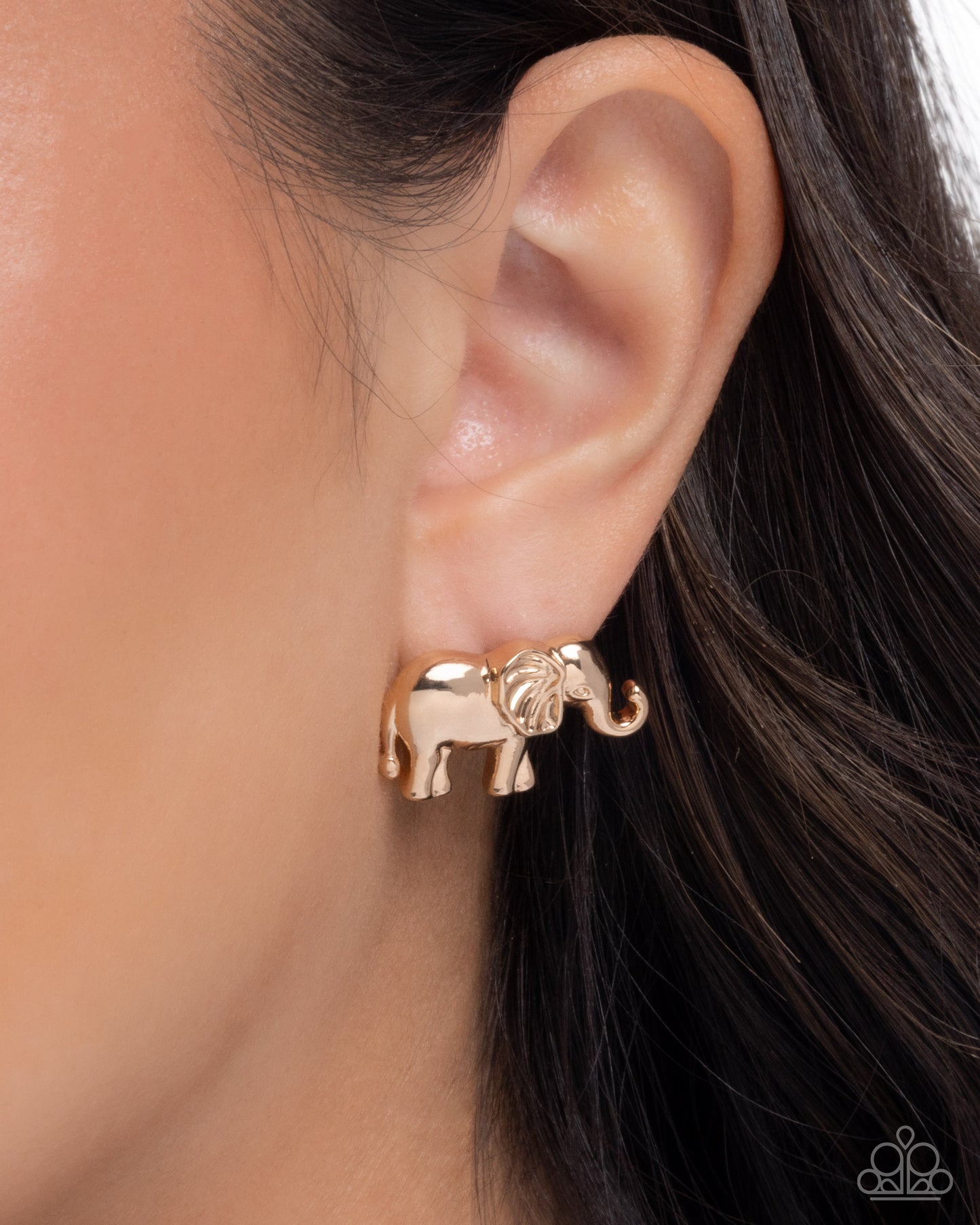 Elephant Eloquence - Gold Post Earring - Paparazzi - Dare2bdazzlin N Jewelry
