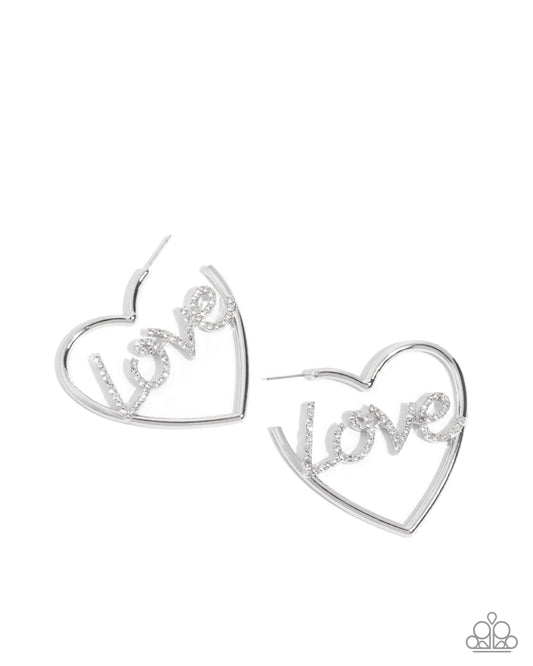 Lovely Cadence - White Hoop Earring - Paparazzi - Dare2bdazzlin N Jewelry