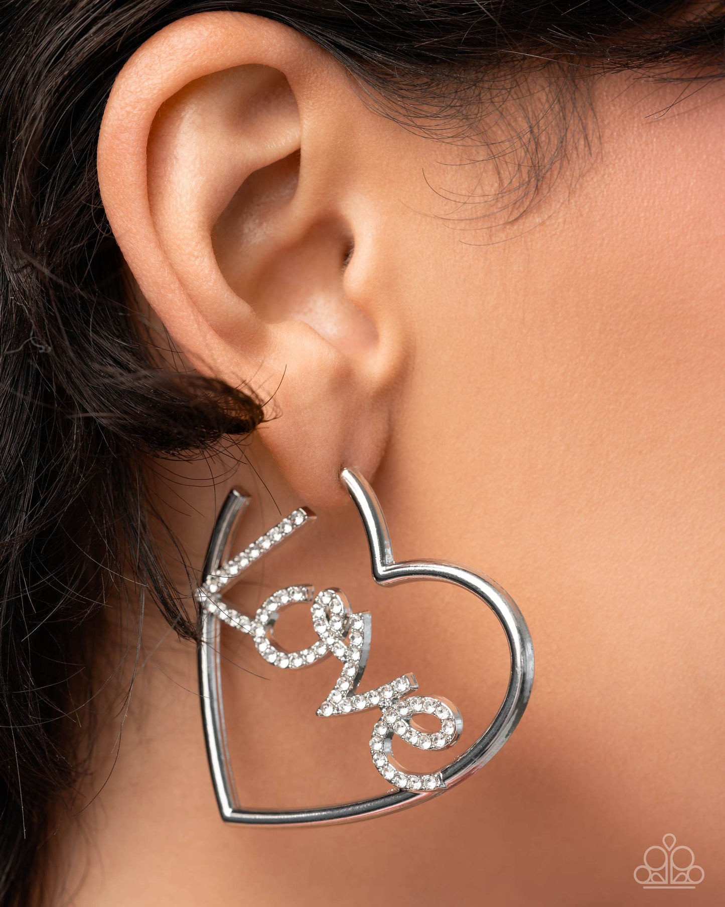 Lovely Cadence - White Hoop Earring - Paparazzi - Dare2bdazzlin N Jewelry