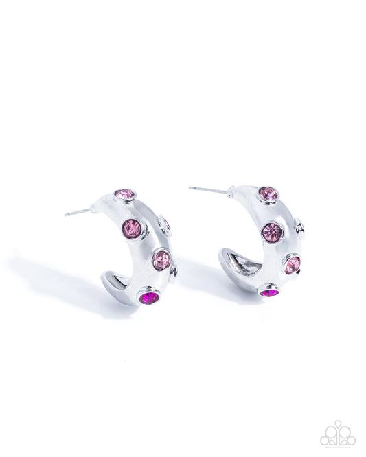 Colorful Cache - Pink Hoop Earring - Paparazzi - Dare2bdazzlin N Jewelry