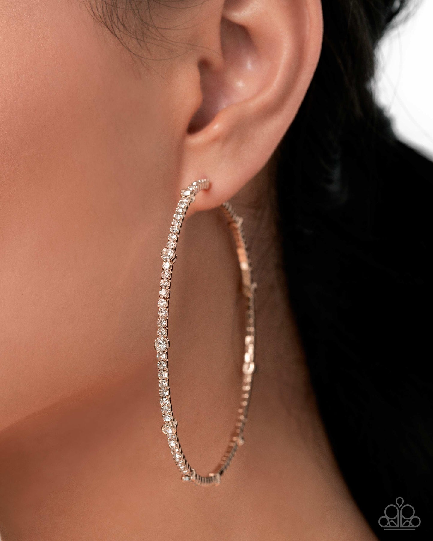 Sensational Squares - Gold Hoop Earring - Paparazzi - Dare2bdazzlin N Jewelry