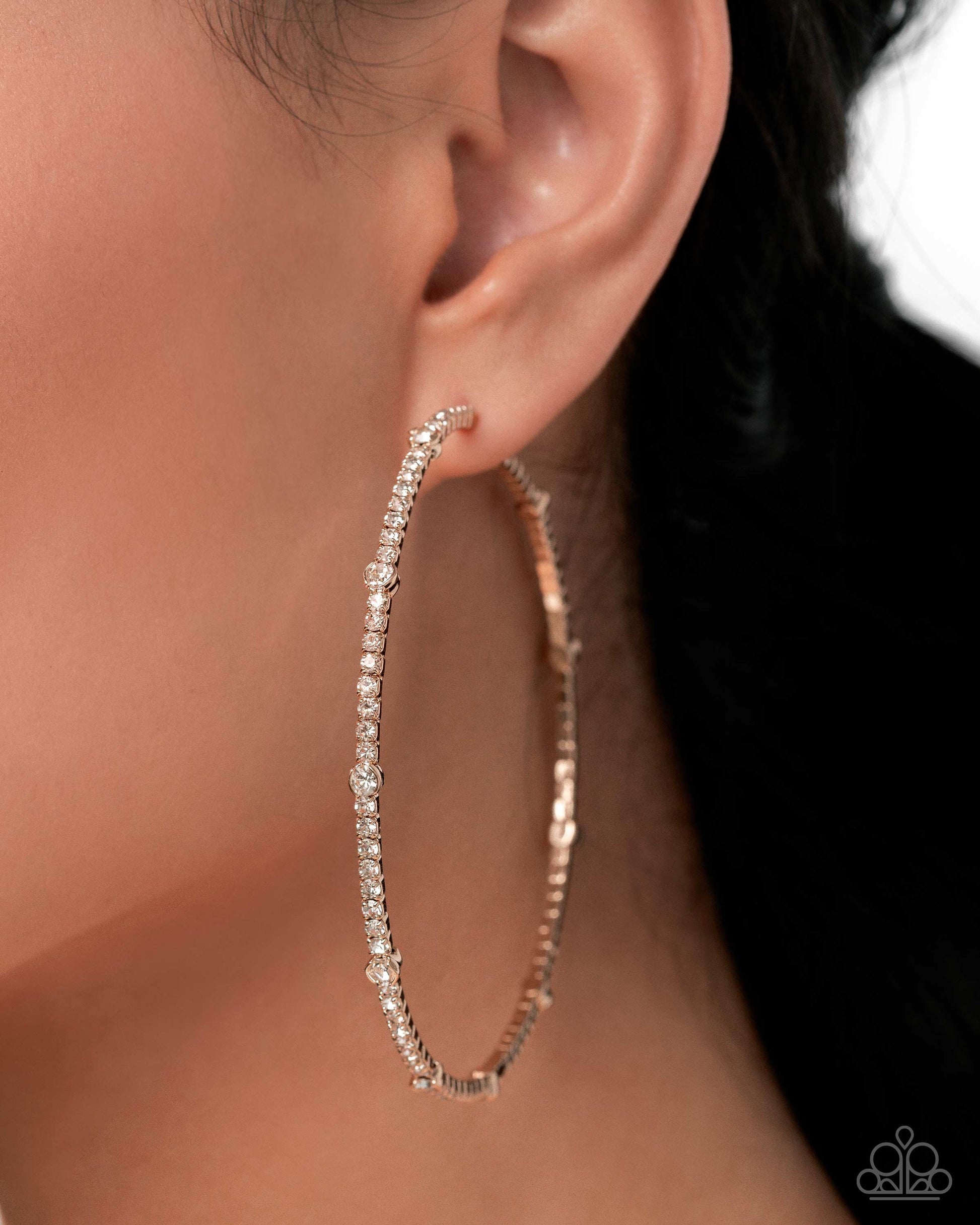 Sensational Squares - Gold Hoop Earring - Paparazzi - Dare2bdazzlin N Jewelry