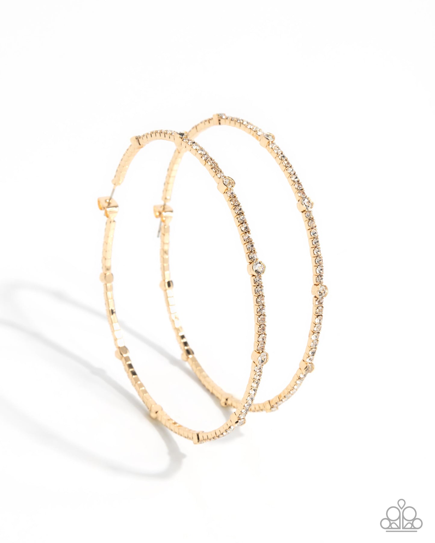 Sensational Squares - Gold Hoop Earring - Paparazzi - Dare2bdazzlin N Jewelry