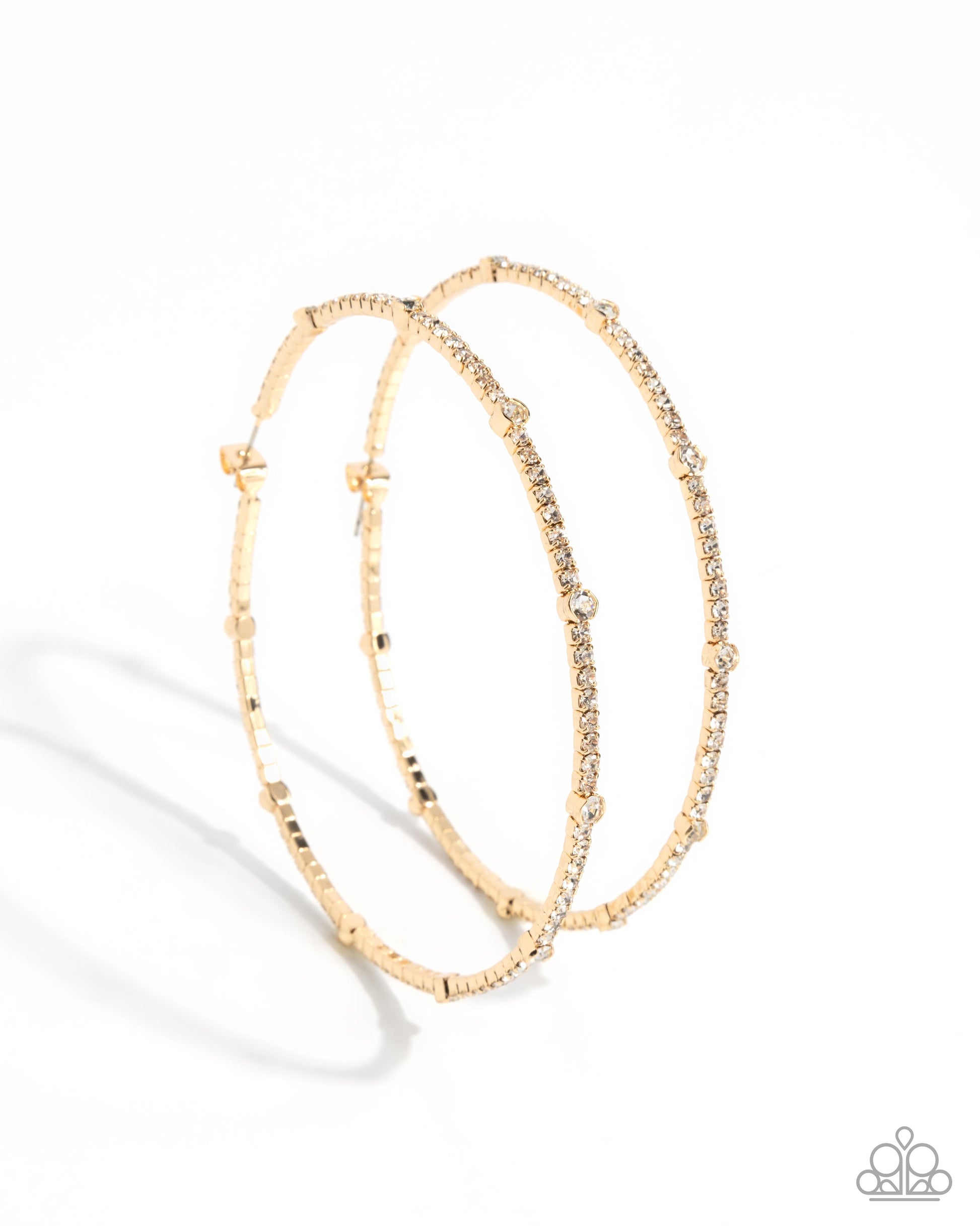 Sensational Squares - Gold Hoop Earring - Paparazzi - Dare2bdazzlin N Jewelry