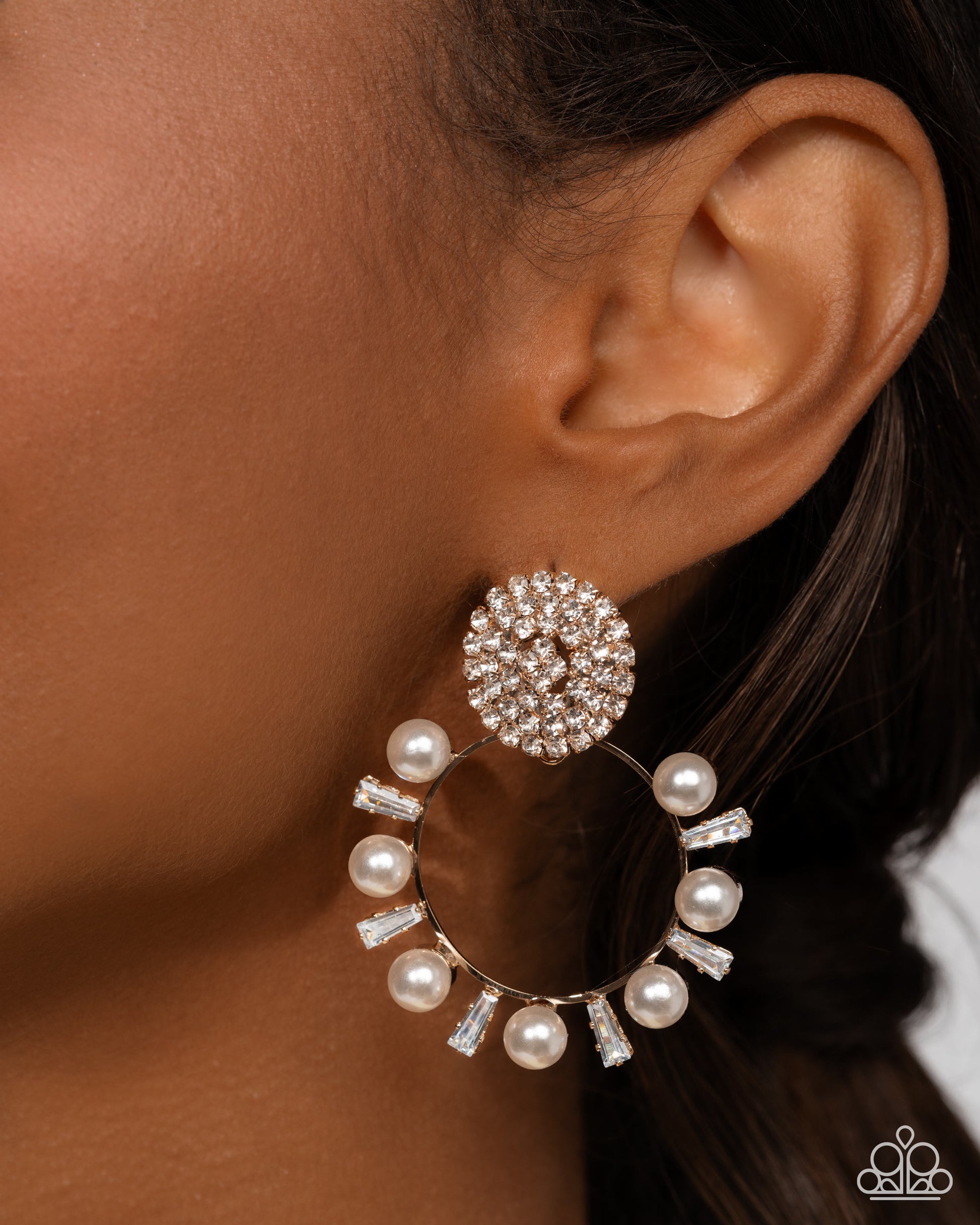 Wistfully Waltzing - Gold Post Earring - Paparazzi - Dare2bdazzlin N Jewelry